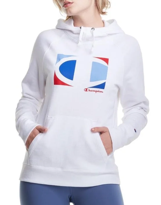 Women's Colorblock Knockout C Logo Hoodie Hoodie with Cropped Fit Short Trendy