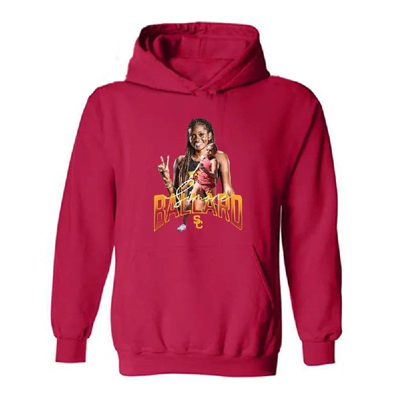 USC - NCAA Women's Track & Field : Simone Ballard - Hooded Sweatshirt Hoodie with Logo Branding Identity USC - NCAA Women's Track & Field : Simone Ballard - Hooded Sweatshirt Hoodie with Logo Branding Identity