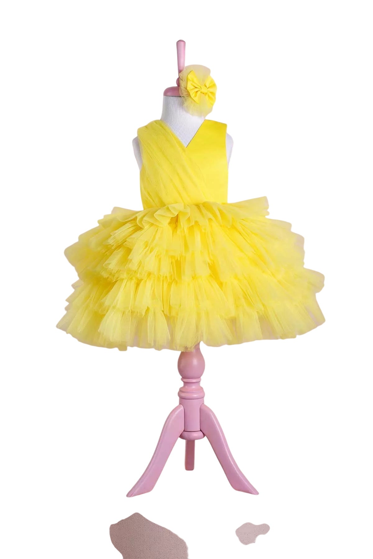 Emily Yellow Party Dress Tunics Velvet soft