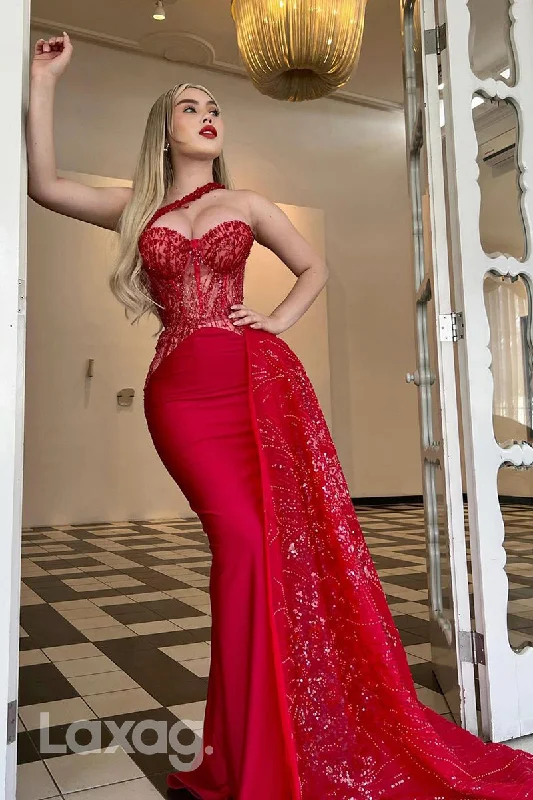 17778 - One Shoulder Lace Appliques Detachable Skirt Mermaid Formal Prom Party Dress Tunics Cozy soft 17778 - One Shoulder Lace Appliques Detachable Skirt Mermaid Formal Prom Party Dress Tunics Cozy soft