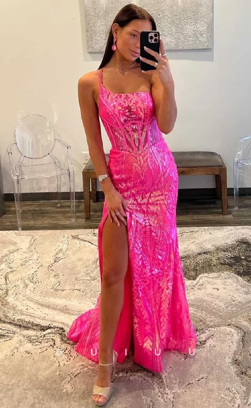 G4391 - Sexy & Hot Column Pink Sweep Illusion Pleats Lace Up Form Party Dress with High Slit Pencil Length Work G4391 - Sexy & Hot Column Pink Sweep Illusion Pleats Lace Up Form Party Dress with High Slit Pencil Length Work