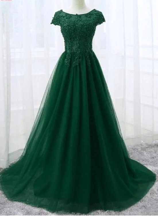 Elegant Cap Sleeve Lace Applique Tulle Party Dress Prom Gowns KS6330 Off-the-shoulder Chic Trendy Elegant Cap Sleeve Lace Applique Tulle Party Dress Prom Gowns KS6330 Off-the-shoulder Chic Trendy