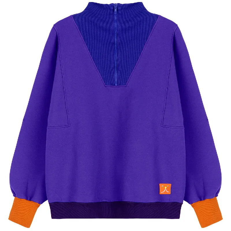 Colour Block Zipped Sweatshirt by Bobo Choses Womenswear - Last One In Stock - Medium Hoodie with Hood Adjustable Protection