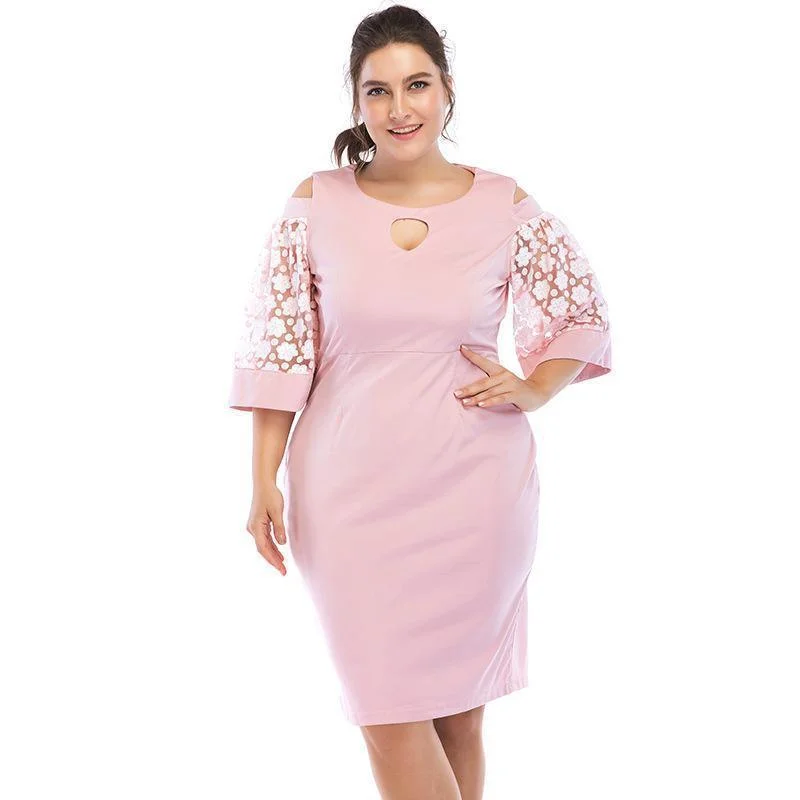 Pink Loose Waist Dress Tunics Stylish elegant