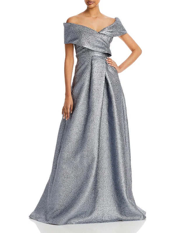 Womens Metallic Maxi Evening Dress Tunics Recommended stylist