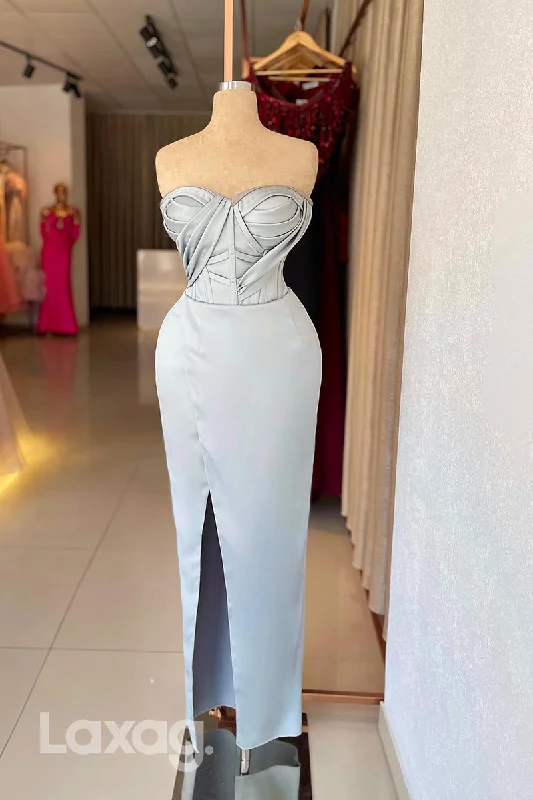 18781 - Sweetheart Ruched Mermaid Long Formal Evening Party Dress with Slit Boatneck Modish Everyday 18781 - Sweetheart Ruched Mermaid Long Formal Evening Party Dress with Slit Boatneck Modish Everyday