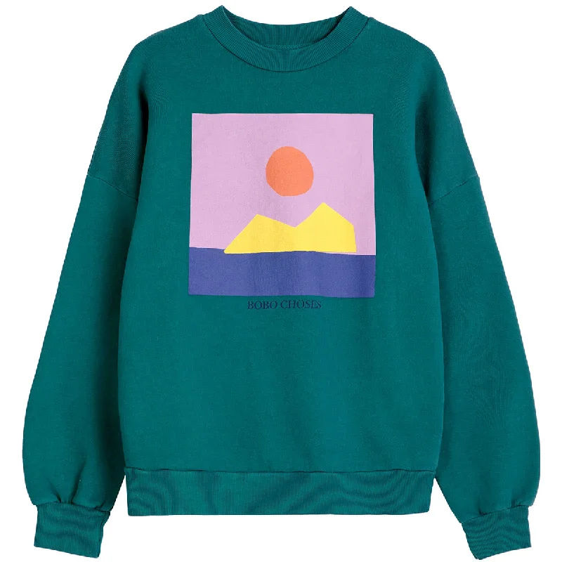 Sunset Sweatshirt by Bobo Choses Womenswear Hooded Sweatshirt Casual Wear Street Style Sunset Sweatshirt by Bobo Choses Womenswear Hooded Sweatshirt Casual Wear Street Style