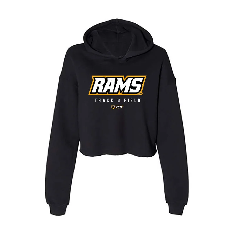 VCU - NCAA Women's Track & Field : Kasey Diggs - Women's Crop Fleece Hoodie Hoodie with Stripes Bold Sporty VCU - NCAA Women's Track & Field : Kasey Diggs - Women's Crop Fleece Hoodie Hoodie with Stripes Bold Sporty