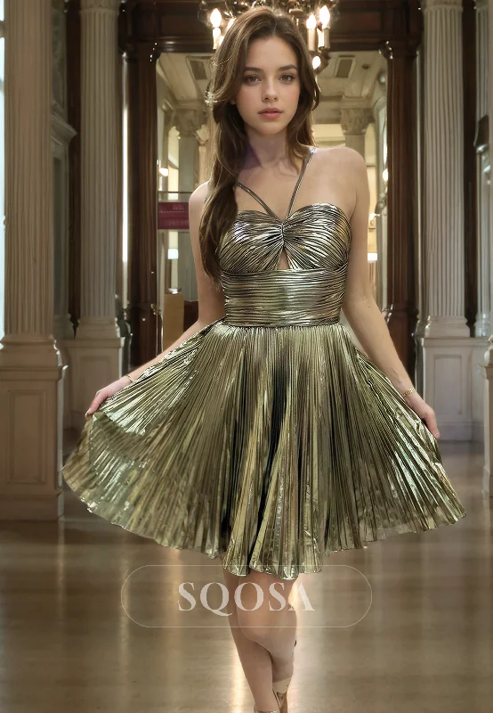 A-Line Spaghetti Straps Short Homecoming Dress Sweetheart Sleeveless Pleated Cocktail Dress Tunics Gym athletic A-Line Spaghetti Straps Short Homecoming Dress Sweetheart Sleeveless Pleated Cocktail Dress Tunics Gym athletic