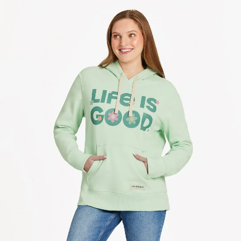 Life is Good Women's LIG Daisy Simply True Fleece Hoodie, Sage Green Hoodie with Half-Zip Sporty Casual Life is Good Women's LIG Daisy Simply True Fleece Hoodie, Sage Green Hoodie with Half-Zip Sporty Casual