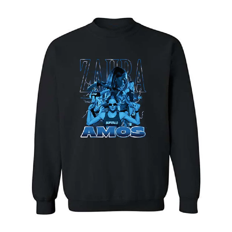 Buffalo - NCAA Women's Track & Field : Zahra Amos - Player Collage Crewneck Sweatshirt Hoodie with Patch Decorative Personalized Buffalo - NCAA Women's Track & Field : Zahra Amos - Player Collage Crewneck Sweatshirt Hoodie with Patch Decorative Personalized