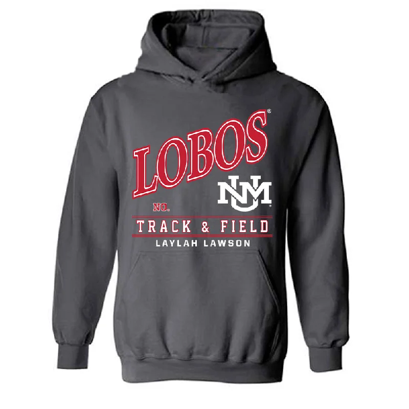 New Mexico - NCAA Women's Track & Field : Laylah Lawson - Hooded Sweatshirt Hoodie with Hem Ribbing Snug Secure New Mexico - NCAA Women's Track & Field : Laylah Lawson - Hooded Sweatshirt Hoodie with Hem Ribbing Snug Secure