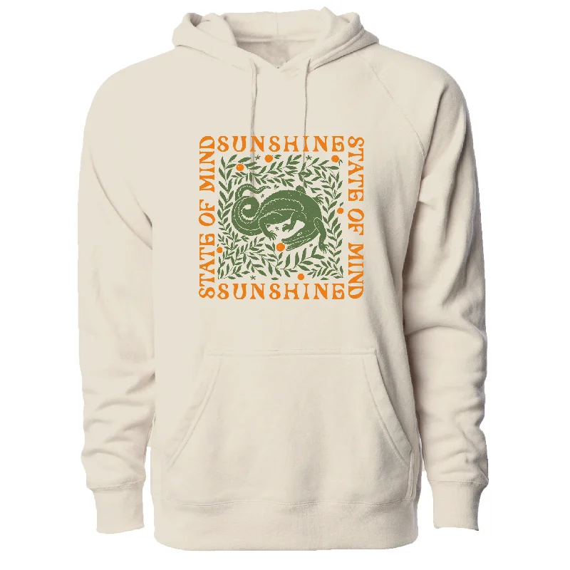 STATE OF MIND UNISEX HOODIE - ARTIC WOLF Hoodie with Camouflage Military Edgy
