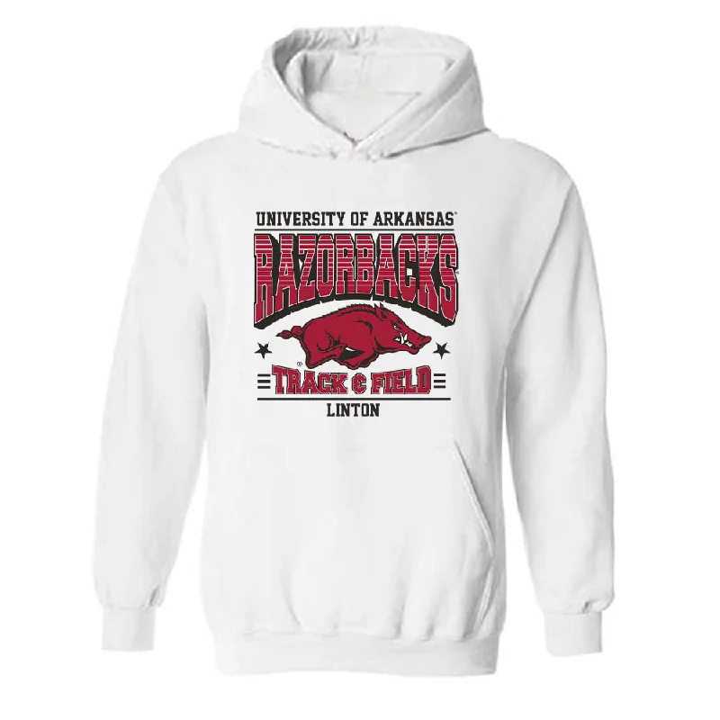 Arkansas - NCAA Women's Track & Field : Ariane Linton - Sports Shersey Hooded Sweatshirt Hoodie with Ribbed Neckline Snug Warm Arkansas - NCAA Women's Track & Field : Ariane Linton - Sports Shersey Hooded Sweatshirt Hoodie with Ribbed Neckline Snug Warm