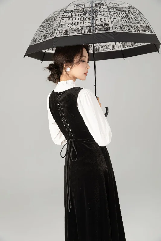 Women’s Vintage Inspired Corduroy Midi Pinafore Dress for Women 5717 Tunics Seasonal trendy