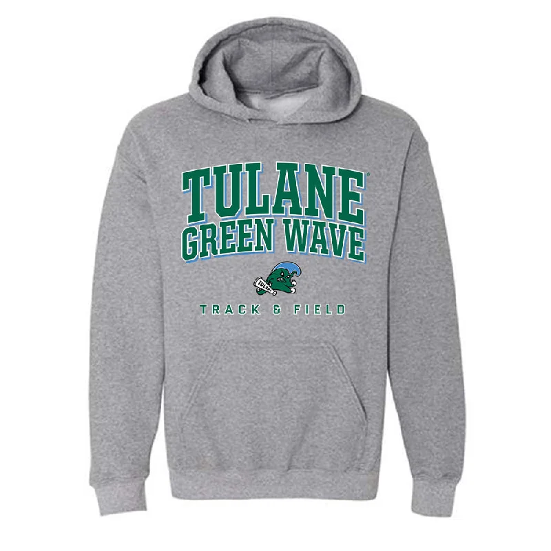 Tulane - NCAA Women's Track & Field : Ali Saunders - Classic Shersey Hooded Sweatshirt Hoodie with Contrast Stitching Detailed Premium Tulane - NCAA Women's Track & Field : Ali Saunders - Classic Shersey Hooded Sweatshirt Hoodie with Contrast Stitching Detailed Premium