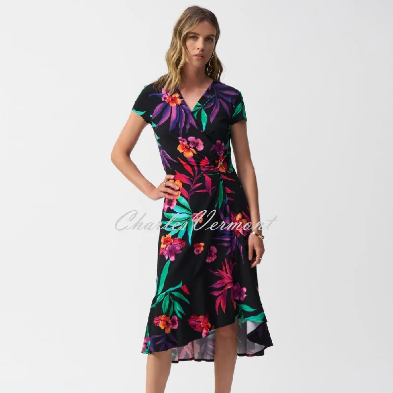 Joseph Ribkoff Tropical Print Dress - Style 251011 Turtleneck Warm Winter