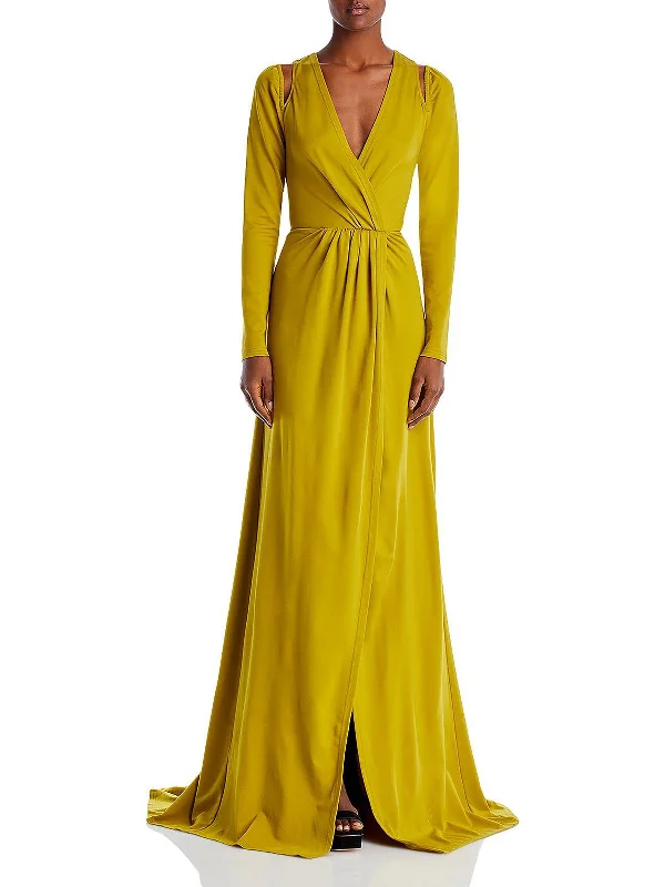 Layo Womens Cut-Out Faux Wrap Evening Dress Tunics Sophisticated sleek