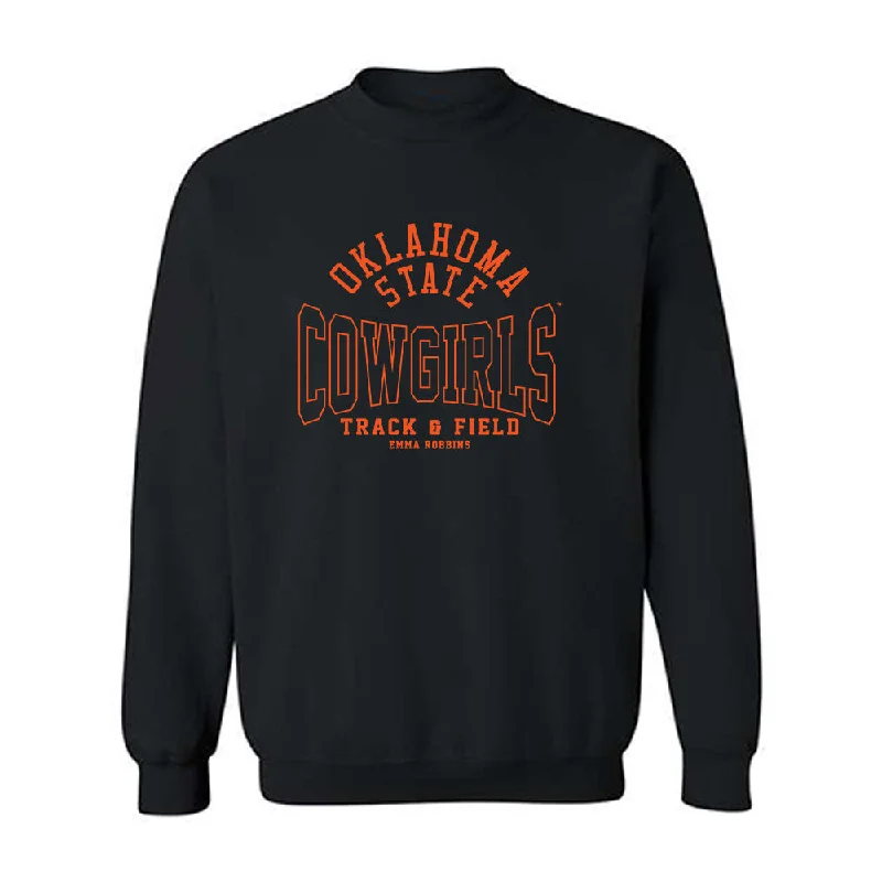 Oklahoma State - NCAA Women's Track & Field : Emma Robbins - Classic Fashion Shersey Crewneck Sweatshirt Hoodie with Hem Raw Edge Edgy Unfinished Oklahoma State - NCAA Women's Track & Field : Emma Robbins - Classic Fashion Shersey Crewneck Sweatshirt Hoodie with Hem Raw Edge Edgy Unfinished