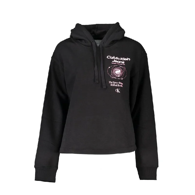 Sleek Fleece-lined Hooded Sweatshirt Hoodie with Cuffed Sleeves Snug Secure