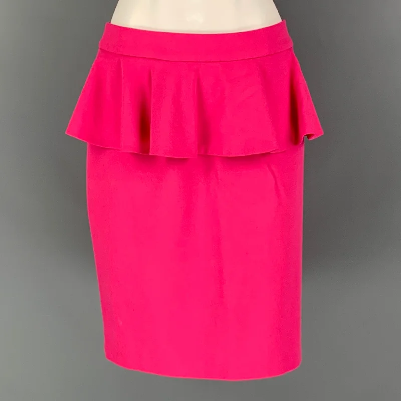 ALICE + OLIVIA Size 6 Pink Polyester Blend Solid Shift Skirt chiffon skirt airy