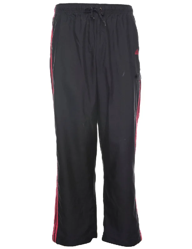 Adidas Black & Pink Contrast Track Pants - W32 L32 Modern Bootcut Pants