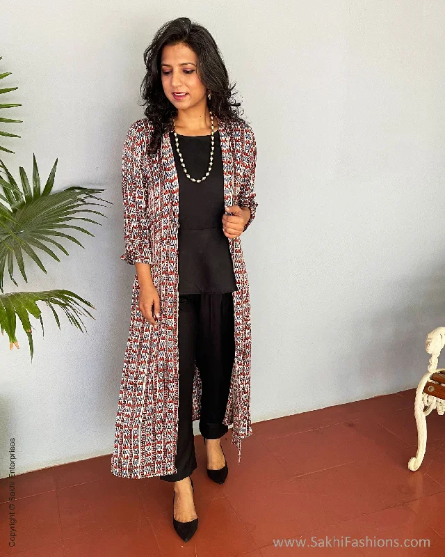 EE-S210415 Ajrakh Pantsuit Elegant Wool Trousers