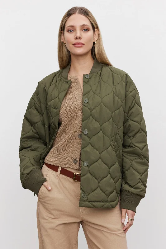 CARIE QUILTED JACKET Tiered Jacket Buttoned Jacket Zippered Jacket