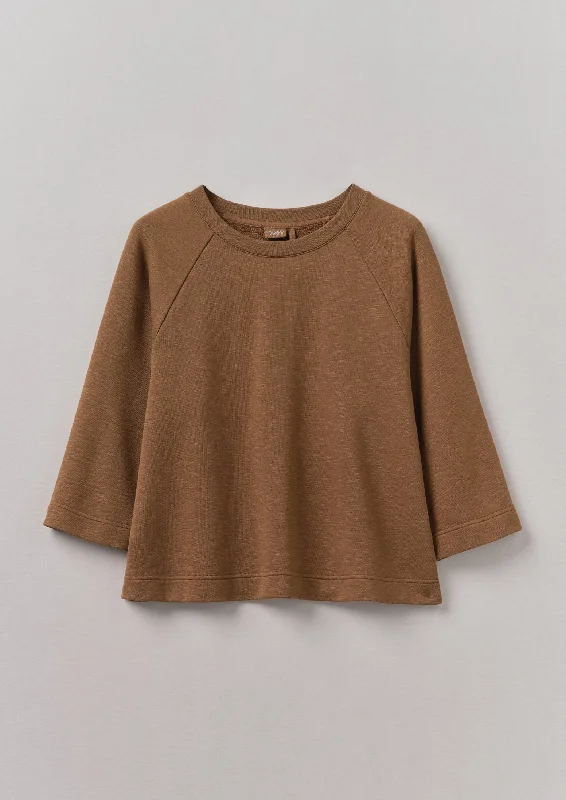 Loopback Cotton Jersey Sweater | Brown Anise Transparent Opaque Sheer
