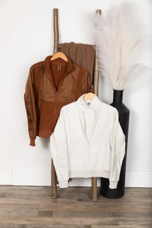 Textured Fleece Hybrid Zip Up Jacket Boat Neck Shawl Collar Notched Collar