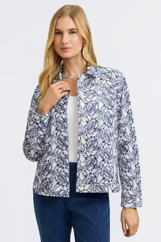 Thelma Allover Eyelet Long Sleeve Jean Jacket Fleece Jacket Down Jacket Feather Jacket Thelma Allover Eyelet Long Sleeve Jean Jacket Fleece Jacket Down Jacket Feather Jacket
