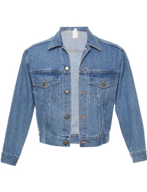 Button Front Denim Jacket - M Denim Jacket Leather Jacket Suede Jacket