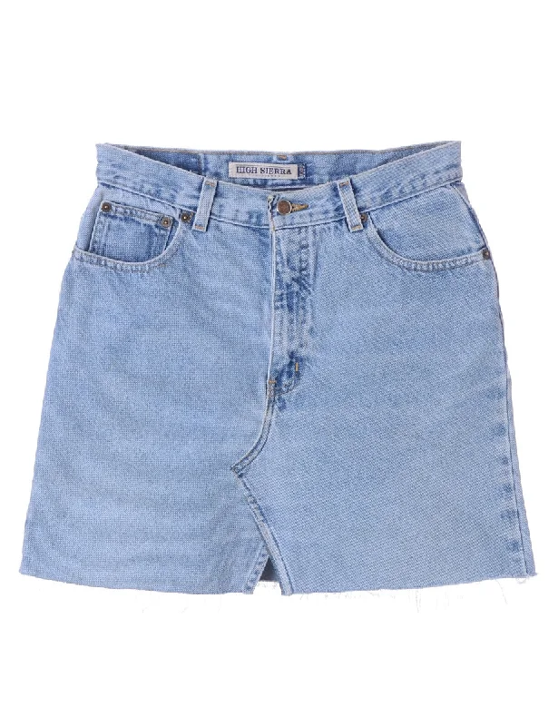 Label Jess Denim Mini Skirt patchwork skirt art