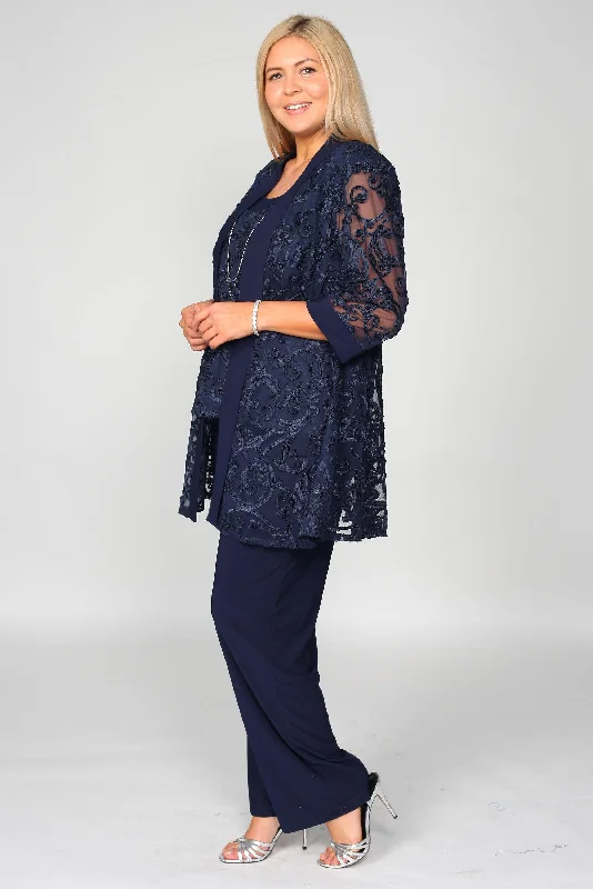 R&M Richards 5012P Formal Jacket Petite Pant Suit Elegant Wool Trousers