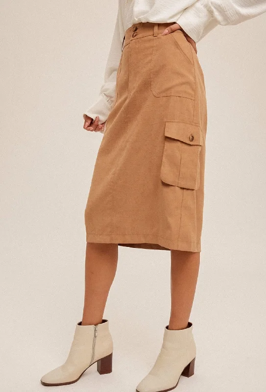 The Aaron Cargo Skirt silk skirt lustrous