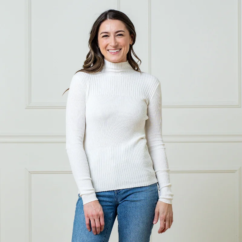 Mock Neck Rib Knit Sweater Sweater Knitwear Pullover