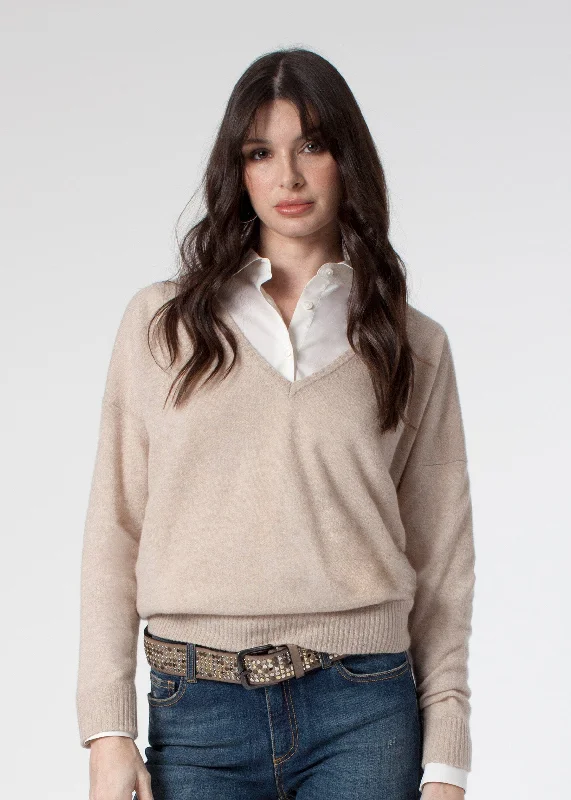 LIA V-NECK SWEATER Rayon Fabric Velvet Fabric Corduroy Fabric