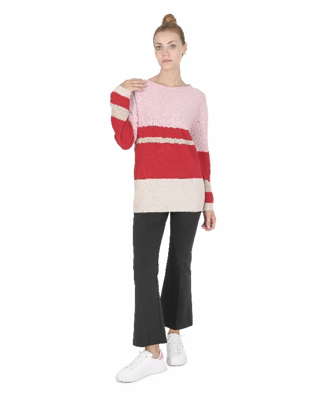 Crown of Edinburgh Cashmere Womens Boat Neck Sweater COE 0017 PINK/RED Zippered Buttoned Snapped Crown of Edinburgh Cashmere Womens Boat Neck Sweater COE 0017 PINK/RED Zippered Buttoned Snapped