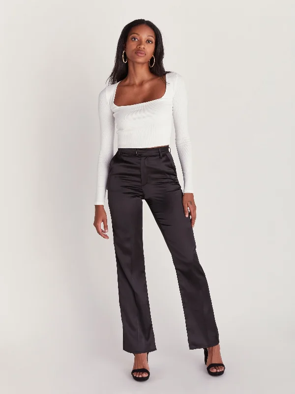 Ellie Satin Pant Classic Flared Pants
