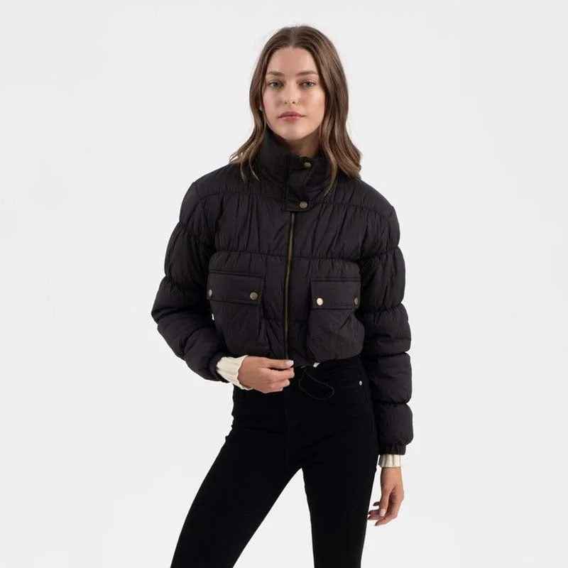 Cropped Puffer Jacket Cardigan Sweater Pullover