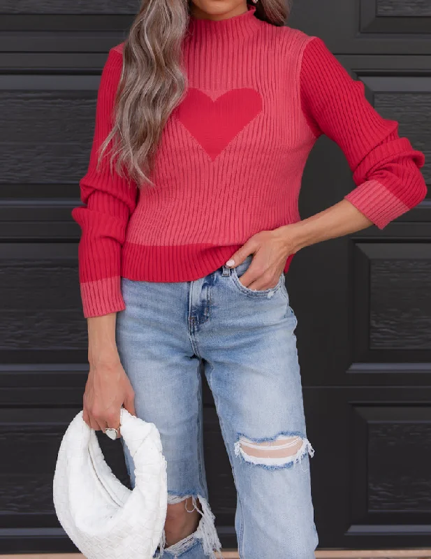 LOVER Heart Print Sweater | S-XL Neon Metallic Matte