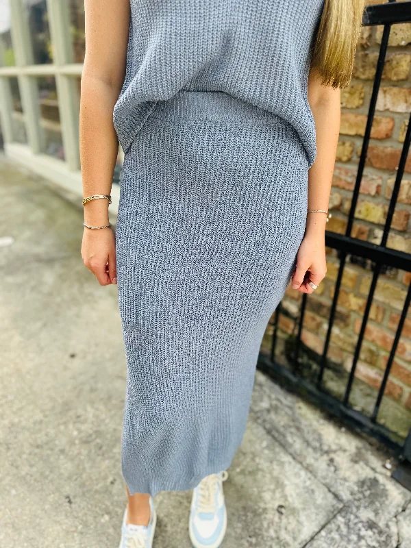 Drake Maxi Skirt- Blue lightweight skirt design