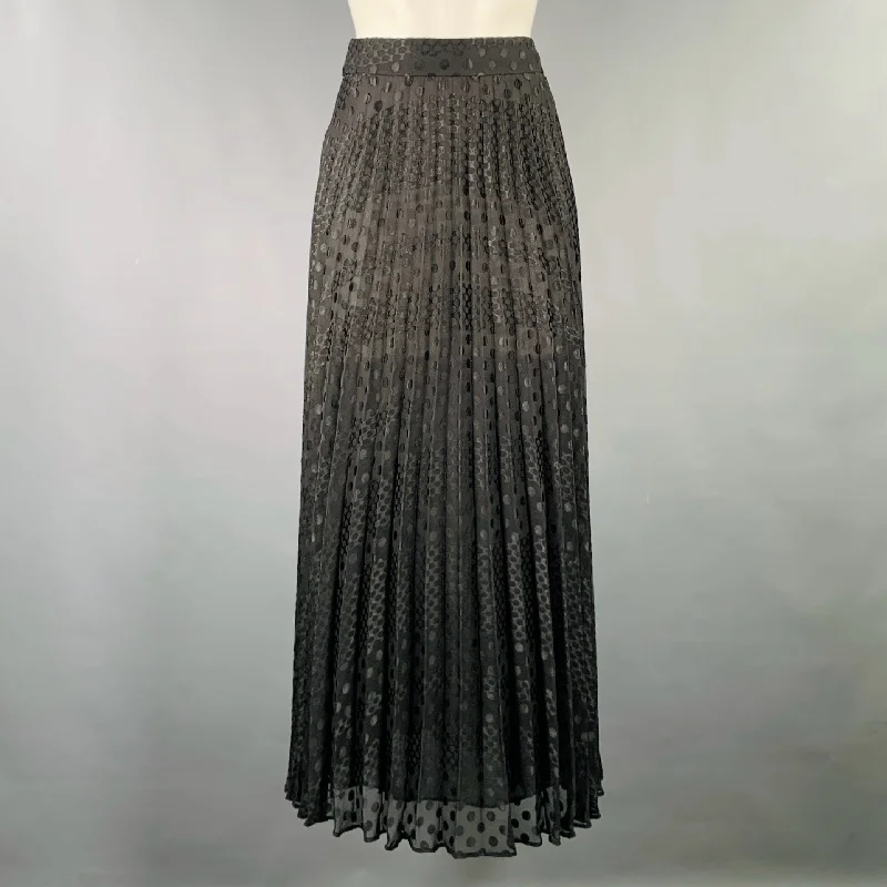 EMPORIO ARMANI Size 2 Black Polyester Viscose Dots Maxi Skirt linen skirt breathable