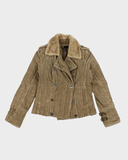 Y2k 00s Diesel Corduroy Lined Jacket - S Anorak Shell Jacket Lightweight Jacket