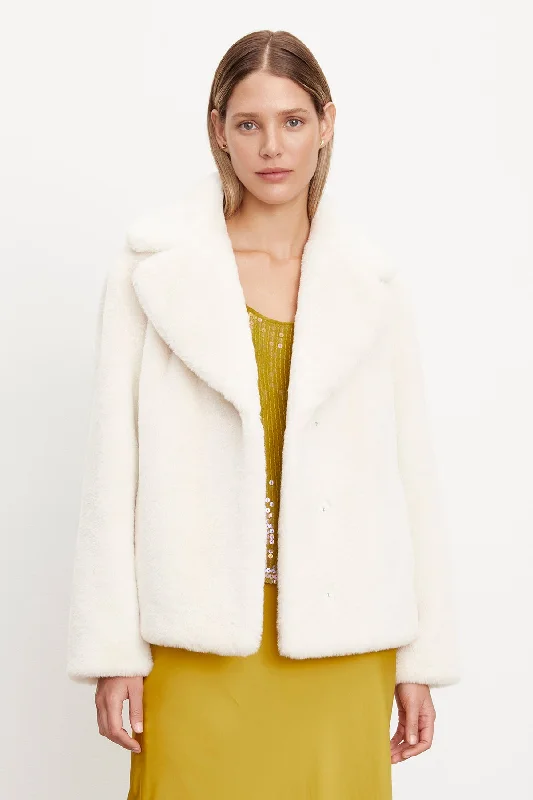 RAQUEL FAUX LUX FUR JACKET Knit Fabric Woven Fabric Fleece Fabric