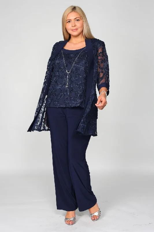 Navy 12 R&M Richards 5012 Two Piece Formal Jacket Pant Suit Sale Casual Drawstring Pants