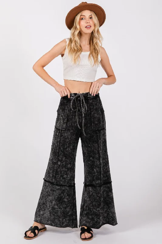Hazel Blues® | SAGE + FIG Mineral Washed Terry Wide Leg Pants Lightweight Jogger Pants Hazel Blues® | SAGE + FIG Mineral Washed Terry Wide Leg Pants Lightweight Jogger Pants