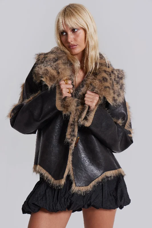 Seone Faux Fur Jacket Belted Jacket Elasticated Jacket Padded Jacket