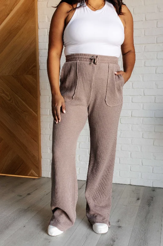 Hazel Blues® | Set Process Mineral Wash Waffle Knit Pants in Brown Stylish Harem Pants Hazel Blues® | Set Process Mineral Wash Waffle Knit Pants in Brown Stylish Harem Pants