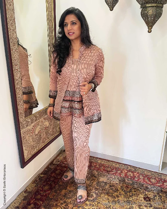 EE-W09318 Chanderi Pant Suit Slim-Fit Leggings